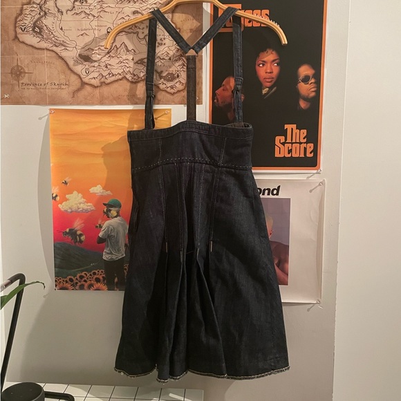 Denim Skirt Overalls - Picture 2 of 2